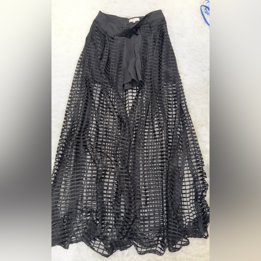 Black Mesh maxi Skort Medium